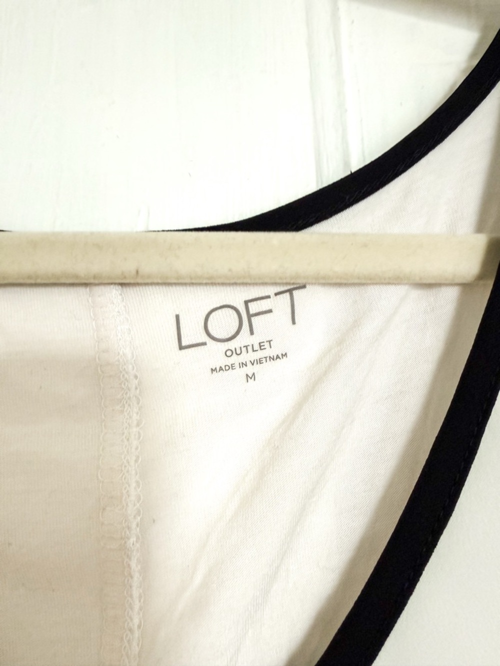 LOFT White and Black Trim Tank Top - Picture 2 of 4
